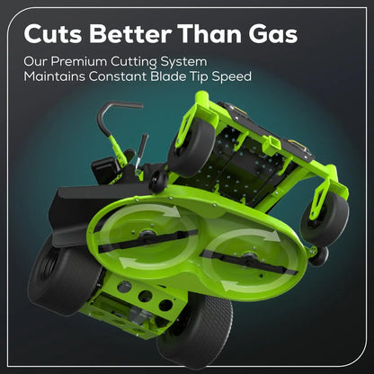 Greenworks 60V 42" CrossoverZ Zero Turn Mower, (6) 8.0Ah Batts&600W Chgr