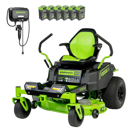 Greenworks 60V 42" CrossoverZ Zero Turn Mower, (6) 8.0Ah Batts&600W Chgr