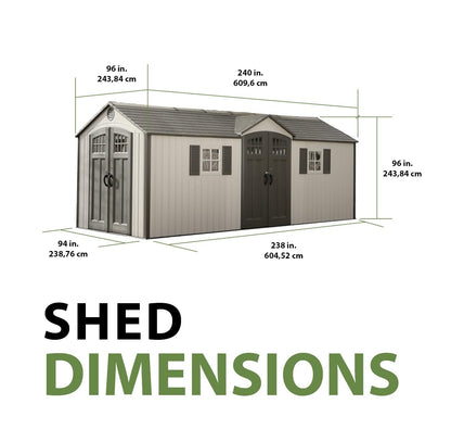 Lifetime 20 x 8 Ft. Outdoor Storage Shed