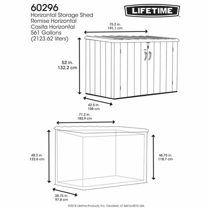 LIFETIME Horizontal Outdoor Storage Shed