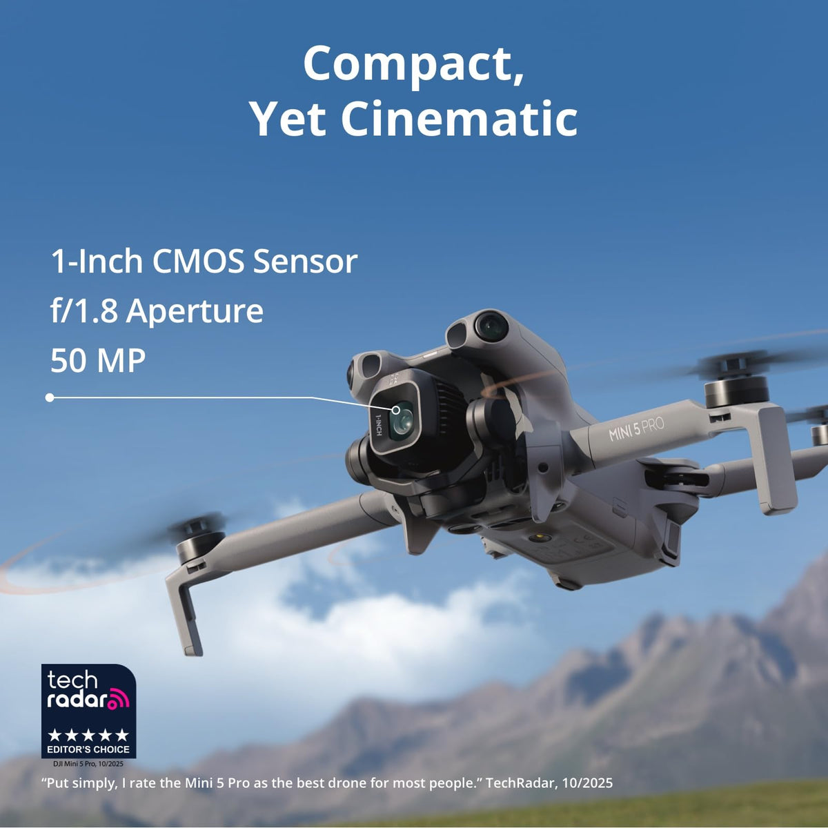 DJI Mini 5 Pro Fly More Combo Plus with DJI RC 2, Drone with Camera, 1-Inch CMOS, 4K Drone for Beginners, Obstacle Sensing, ActiveTrack 360°, 225° Gimbal Rotation, Extended Battery Life