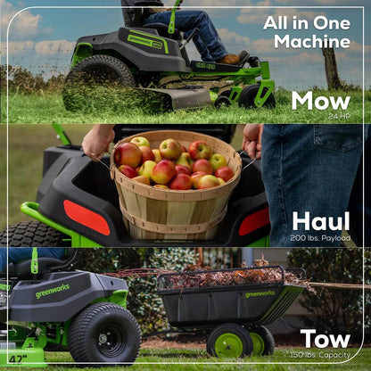 Greenworks 60V 42" CrossoverZ Zero Turn Mower, (6) 8.0Ah Batts&600W Chgr