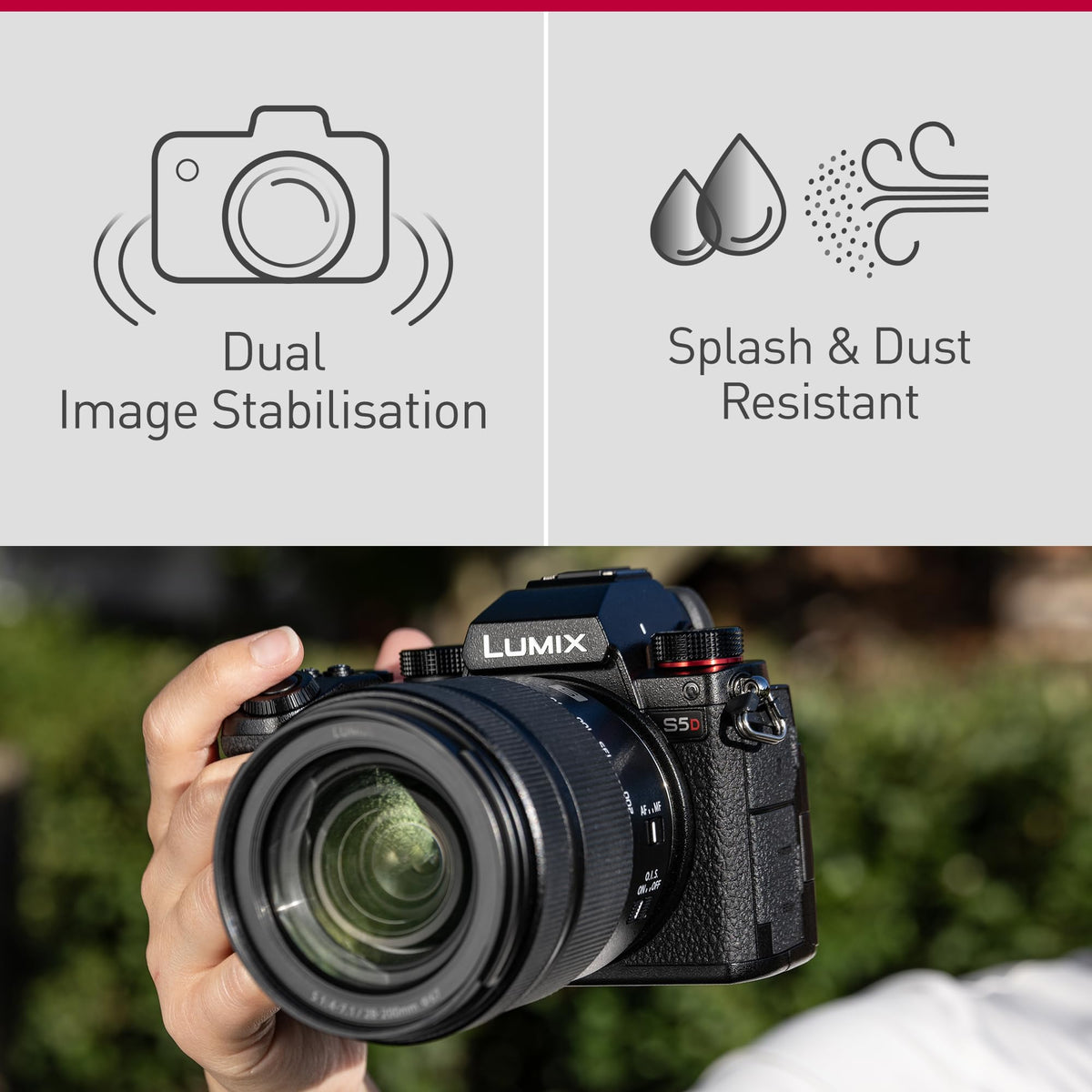 Panasonic DC-S5DNE-K Lumix S5D Full Frame Mirrorless Camera Body, 24.2MP, 4K 60P Recording, Live View Finder, Free Angle Monitor, Wi-Fi, Bluetooth, with S-R1840E 18-40mm S lens, Black