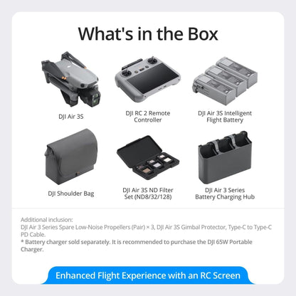 DJI Air 3S Fly More Combo (RC 2 Screen Remote Controller), 4K Drone