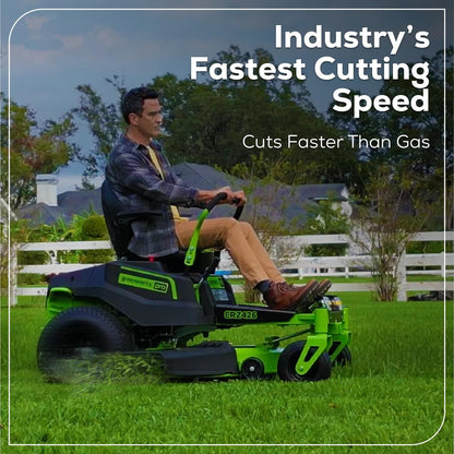 Greenworks 60V 42" CrossoverZ Zero Turn Mower, (6) 8.0Ah Batts&600W Chgr