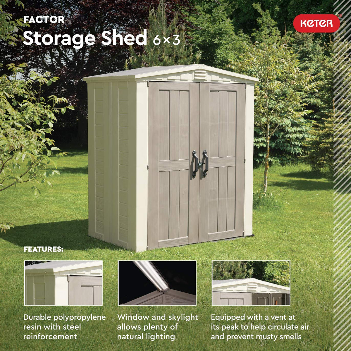 Keter Factor (8x6 ft) Large Resin Outdoor Storage