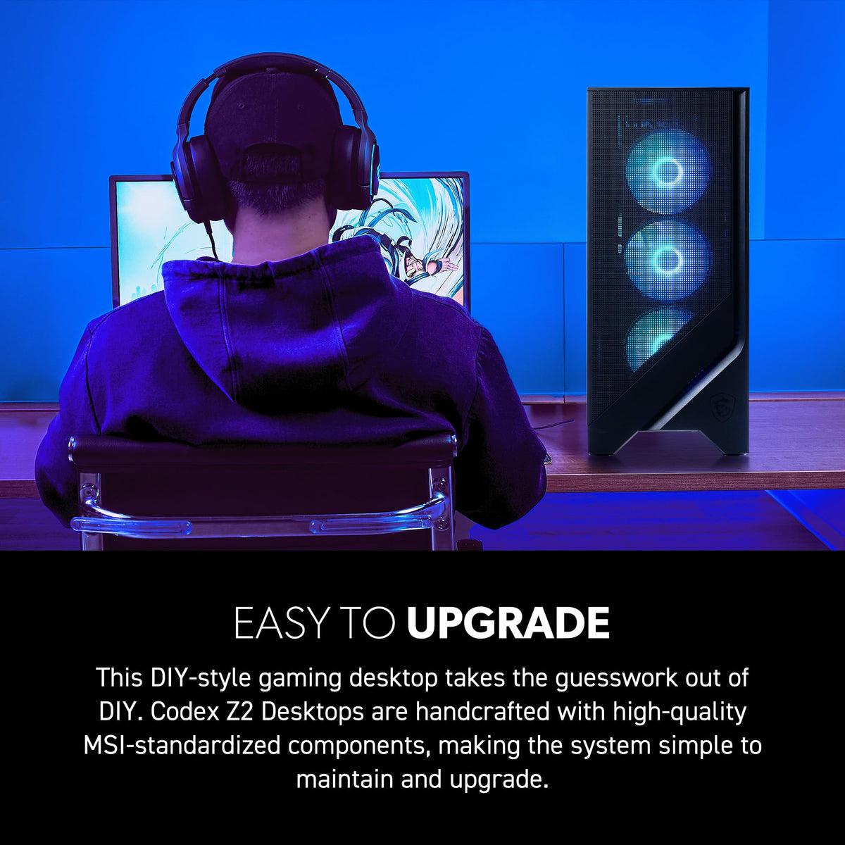 msi Codex Z2 Gaming Desktop, AMD R7-8700F, RTX 5070, 32GB DDR5, 2TB SSD