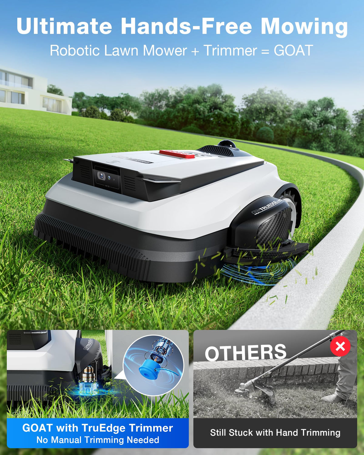 ECOVACS Goat A2000 LiDAR PRO Robot Lawn Mower, Dual LiDAR Navigation
