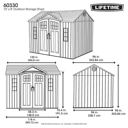 Lifetime 10 ft x 8 ft Outdoor Storage Shed