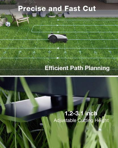 ECOVACS Goat O1000 LiDAR PRO Robot Lawn Mower, Wire-Free Robotic Lawn Mower with Dual-LiDAR Navigation, Built-in Edge Trimming, AI Obstacle Avoidance, App Control, for Lawns Up to 1/4 Acre