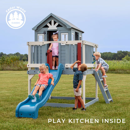 Backyard Discovery Beacon Heights Cedar Garden Playhouse | 1.8m Slide