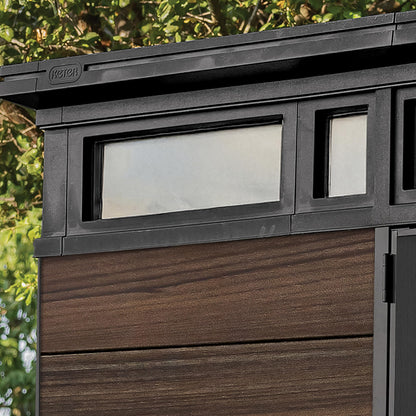 Keter Signature Collection Pent 11x7ft Outdoor Storage Shed | Large Weatherproof Garden Building with 13.7m³ Capacity, Steel‑Reinforced Roof, Heavy‑Duty Floor & Lockable Double Doors
