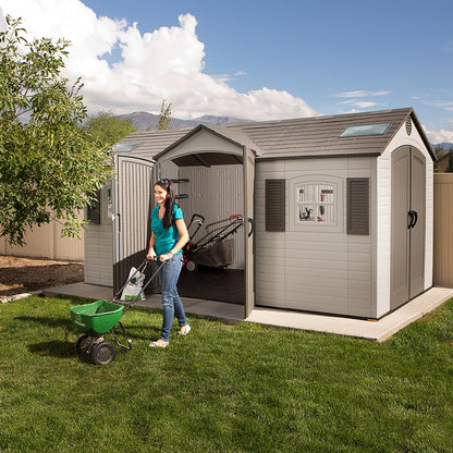 Lifetime 15×8 Ft Dual‑Entry Outdoor Storage Shed