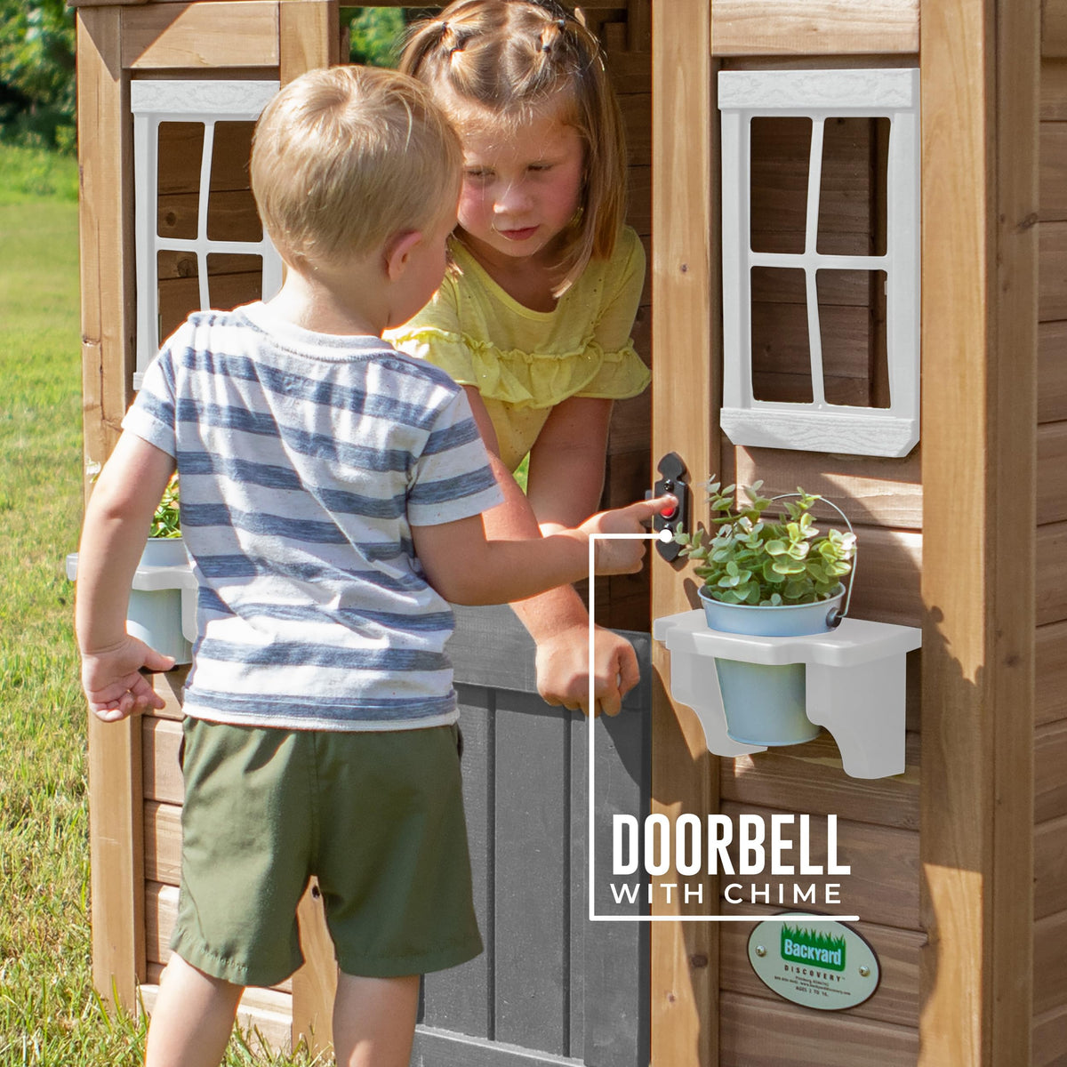 Backyard Discovery Maple Leaf Cedar Kids Outdoor Playhouse | Snack Bar