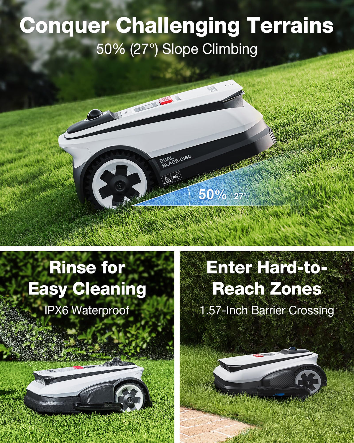 ECOVACS Goat A2000 LiDAR PRO Robot Lawn Mower, Dual LiDAR Navigation