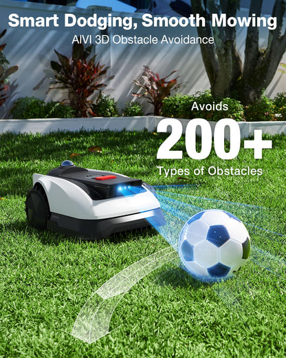 ECOVACS Goat O1000 LiDAR PRO Robot Lawn Mower, Wire-Free Robotic Lawn Mower with Dual-LiDAR Navigation, Built-in Edge Trimming, AI Obstacle Avoidance, App Control, for Lawns Up to 1/4 Acre