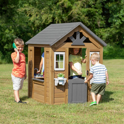 Backyard Discovery Maple Leaf Cedar Kids Outdoor Playhouse | Snack Bar
